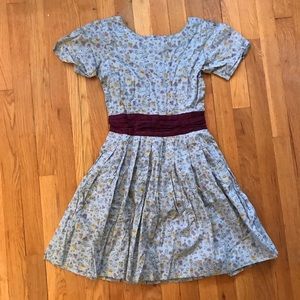 Mata Traders Grey Floral Cotton Dress XS